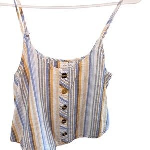 Mind Code Blue and Yellow Striped Cami Top